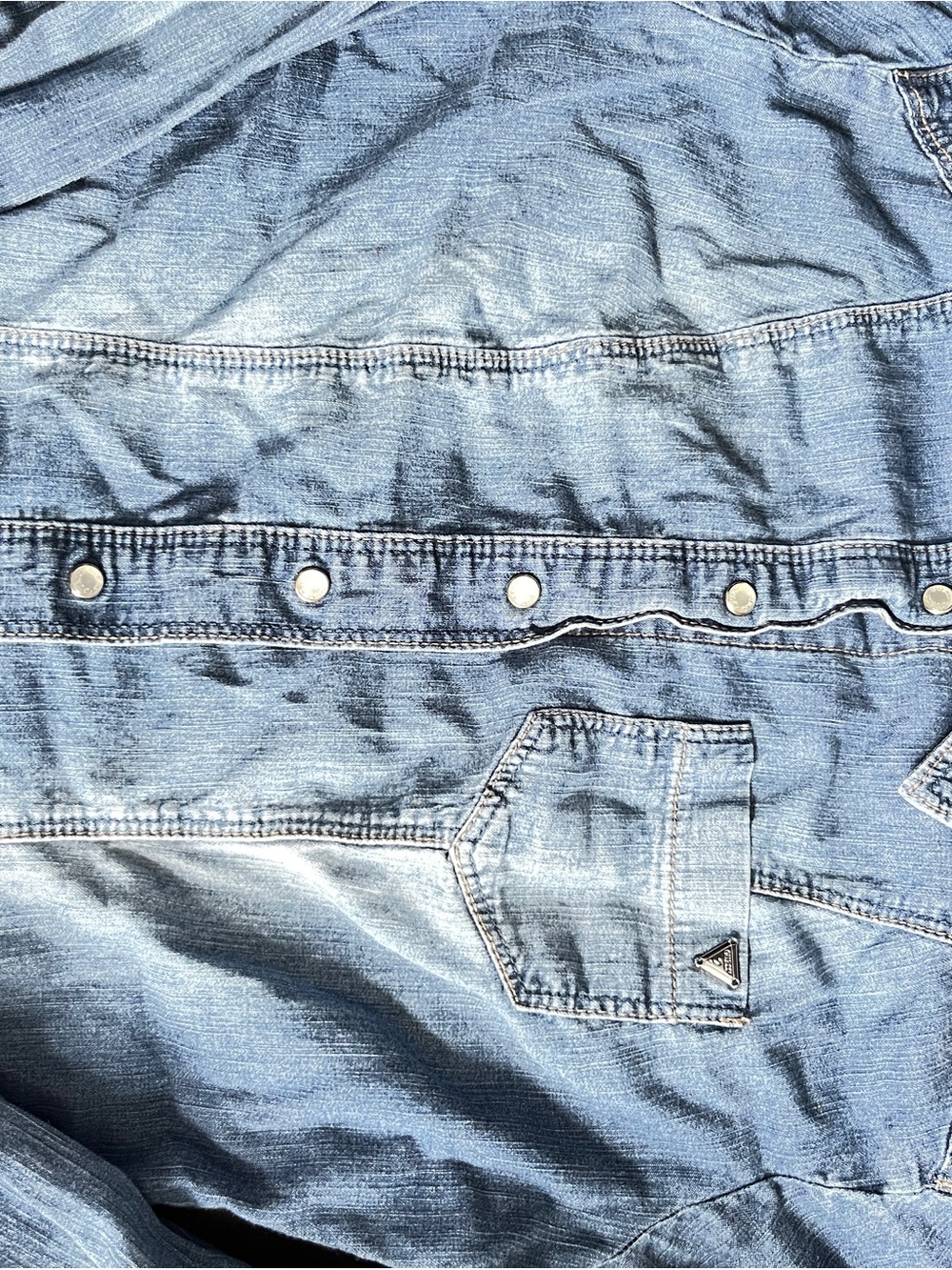 Guess button down jean shirt.